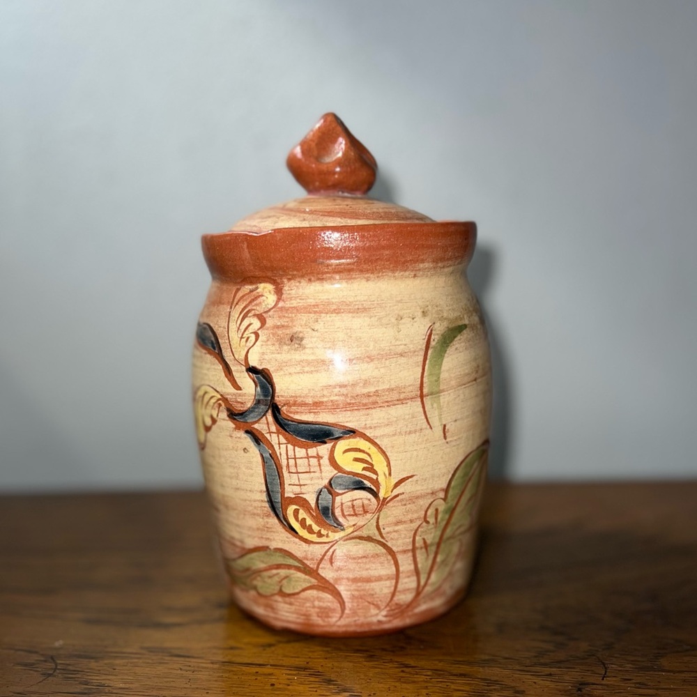 Primitive Hand Crafted Quoted Farmhouse Minimalist Clay Stash Jar with Lid